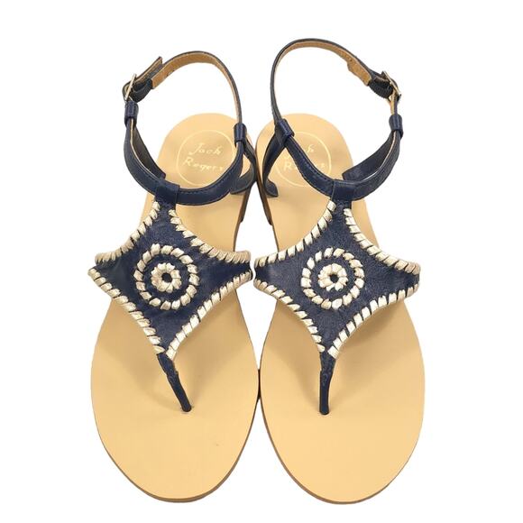 Jack Rogers Maci Sandal in Midnight Platinum Trim - Picture 2 of 10
